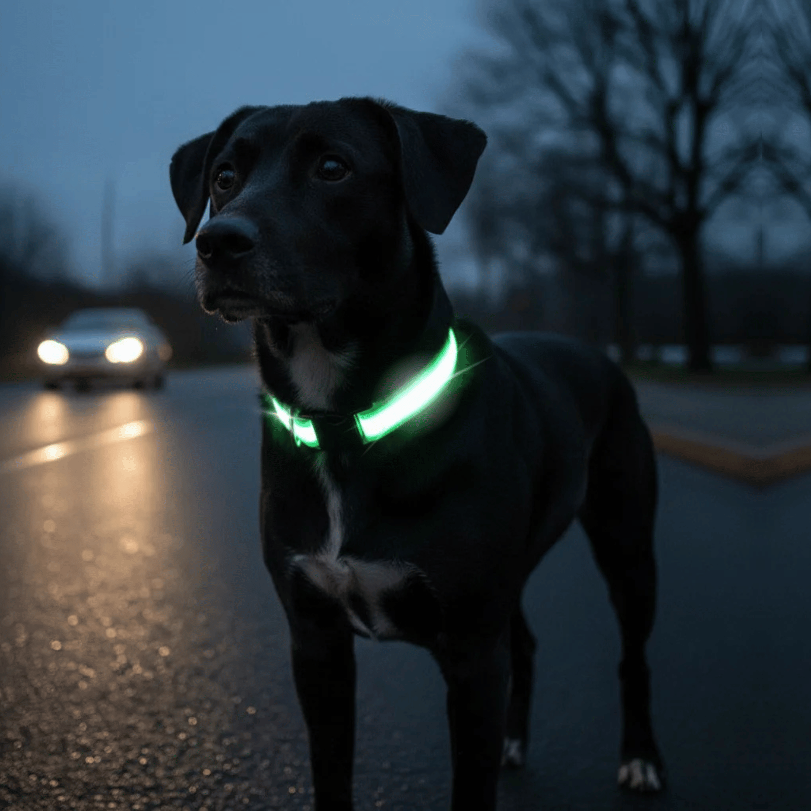 LED Dog Collar USB Rechargeable Flashing Constant Light Nylon Adjustable Night Walking Safety Visible | Koossa